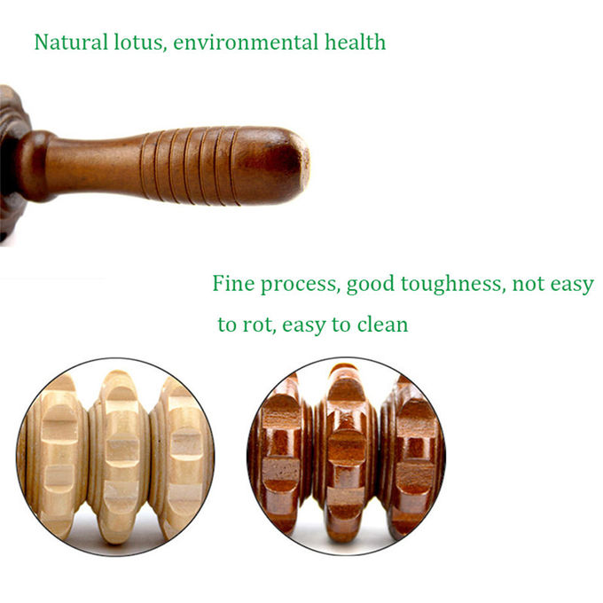 Length 39cm Wooden Massage Roller Stick Effectively Improve Blood Circulation