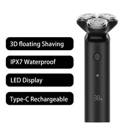 Triple Blade Mens Rotary Shaver , Waterproof Electric Razor Type C Rechargeable