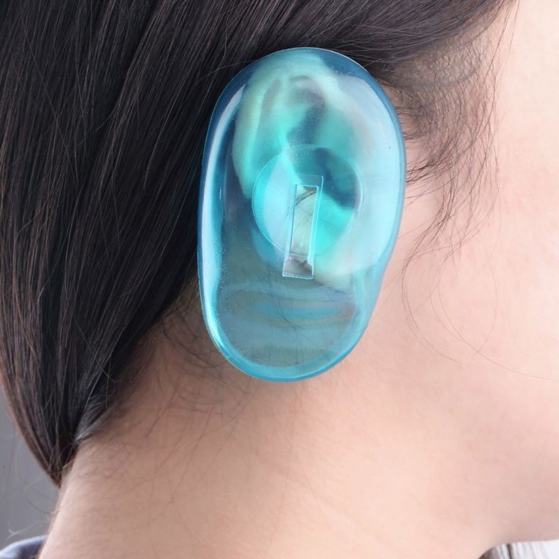 Protect Silicone Ear Covers , Blue Clear Silicone Ear For Personal Use / Hairdressing Salon