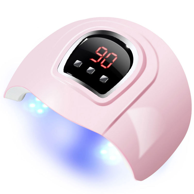 Pink Color UV LED Nail Lamp , Nail Polish Dryer Curved Half - Closed Design