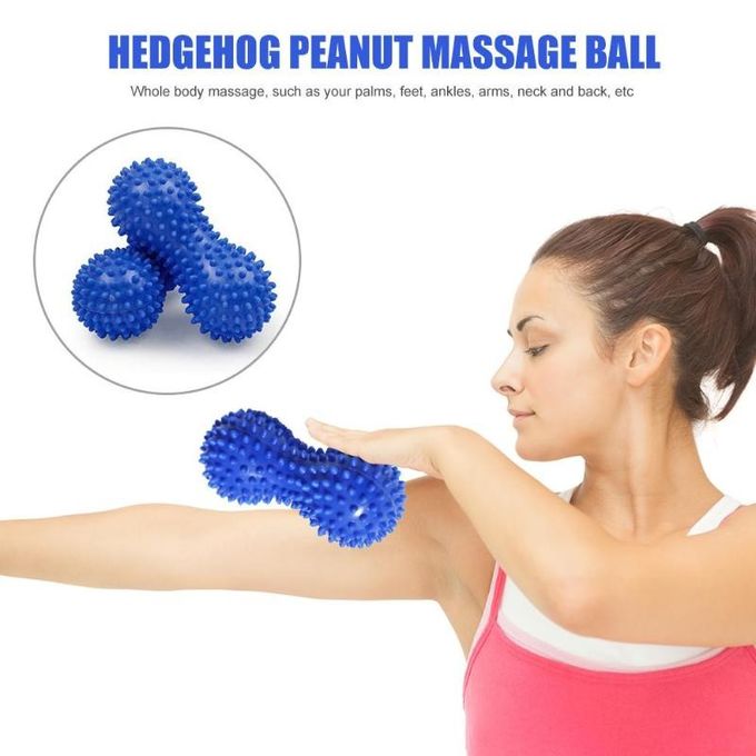 Peanut Shape Shiatsu Foot Massager Yoga Fitness Ball PVC Material Size 150 * 70 * 70 Mm