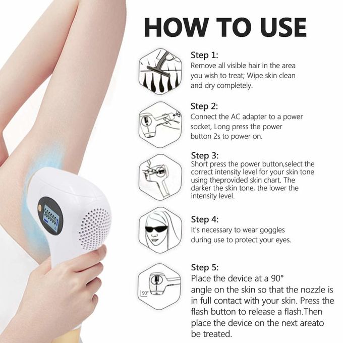 Painless Full Body Hair Removal 500000 Flashing With Five Adjustable Light Settings