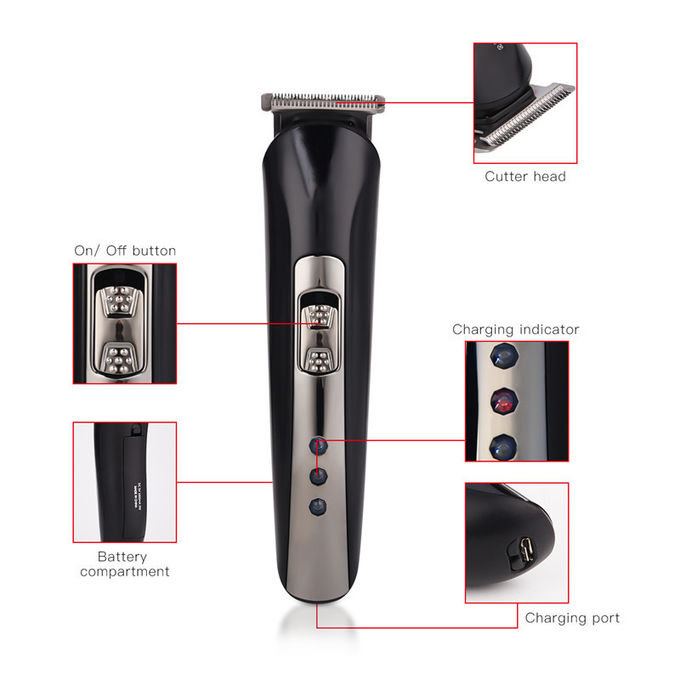 Rechargeable Professional Hair Clippers ABS / Stainless Steel Material Portable Lightweight