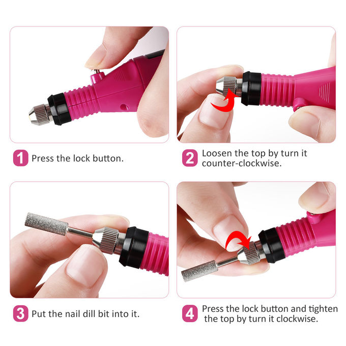Comfortable Grip Professional Nail Drill , Nail Cleaner Tool Easy Use Power 15w
